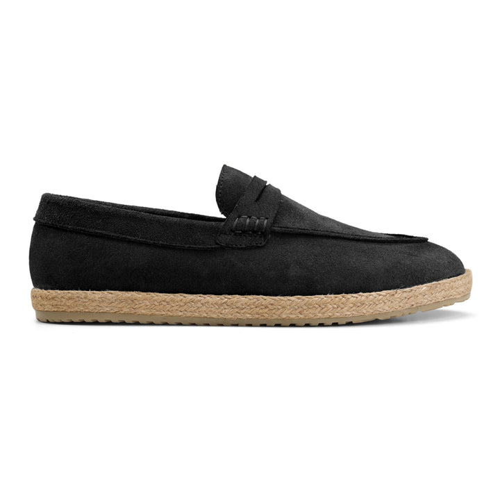 Achilles | PENNY STRAP ESPADRILLES -Suede Black
