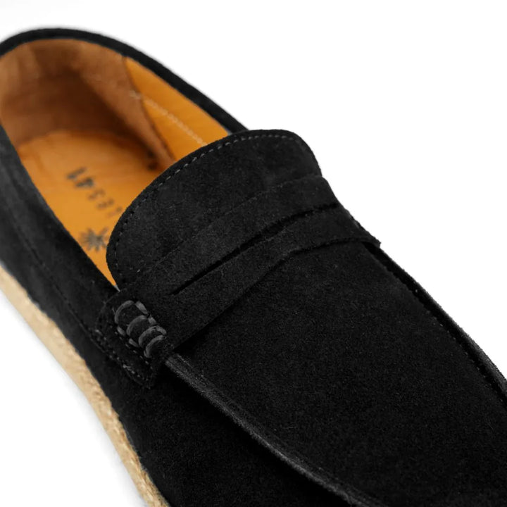 Achilles | PENNY STRAP ESPADRILLES -Suede Black