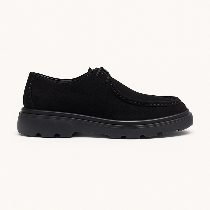Achilles| Contour Comfort Moc-Toe Lace-Up Shoe - Black