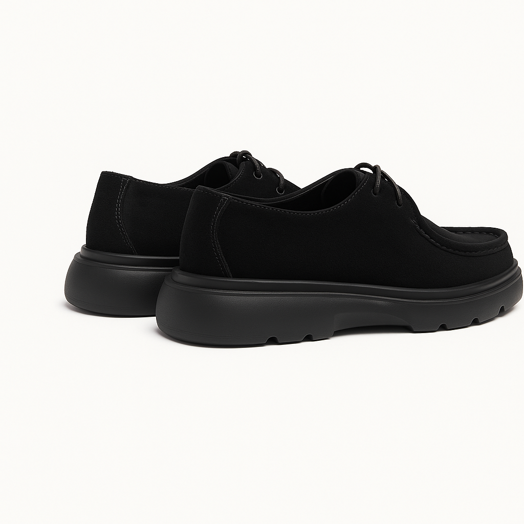 Achilles| Contour Comfort Moc-Toe Lace-Up Shoe - Black