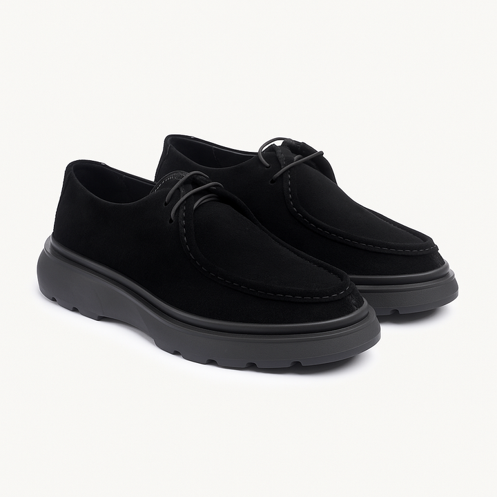 Achilles| Contour Comfort Moc-Toe Lace-Up Shoe - Black