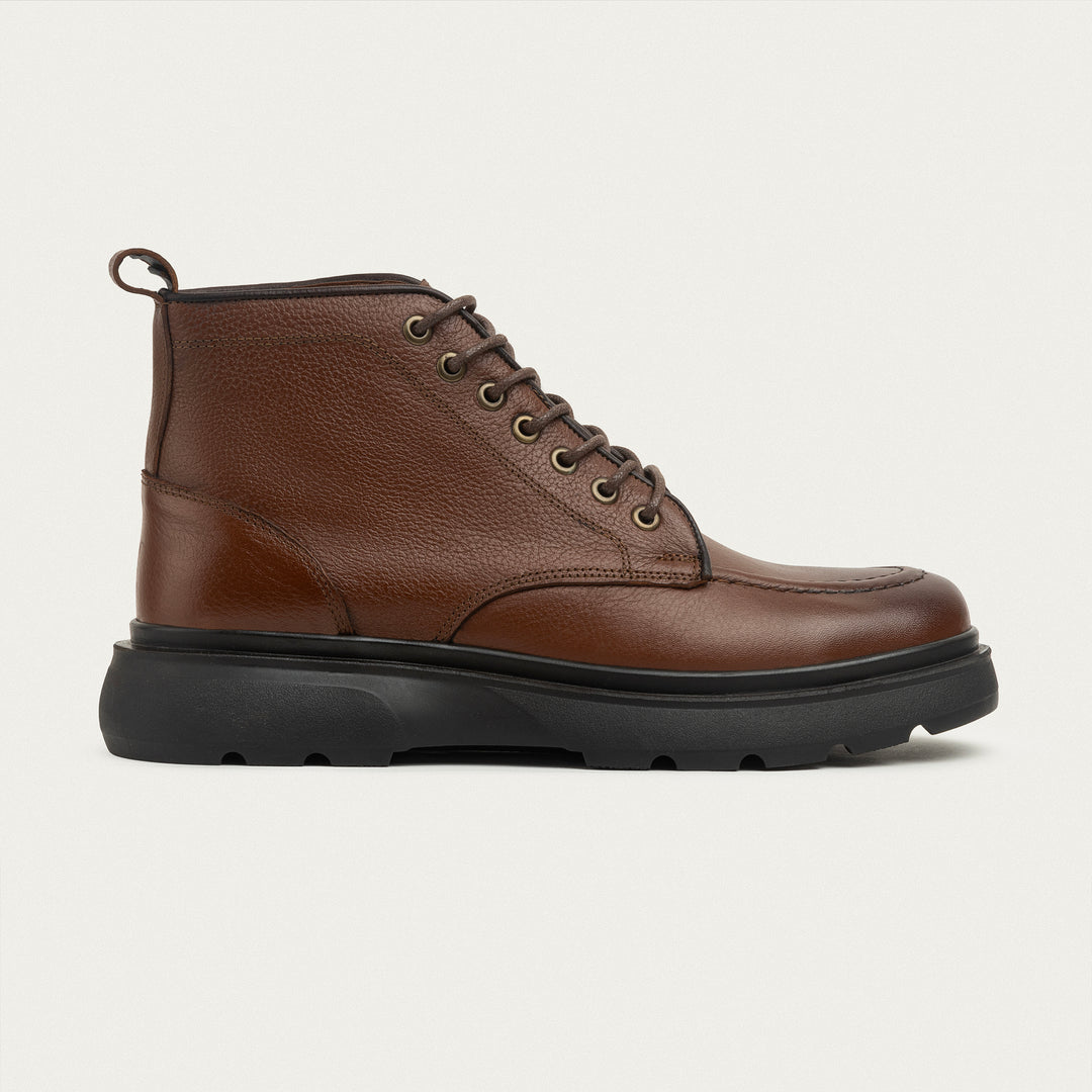 The Ranger Genuine Leather Half Boots - Textured Brown