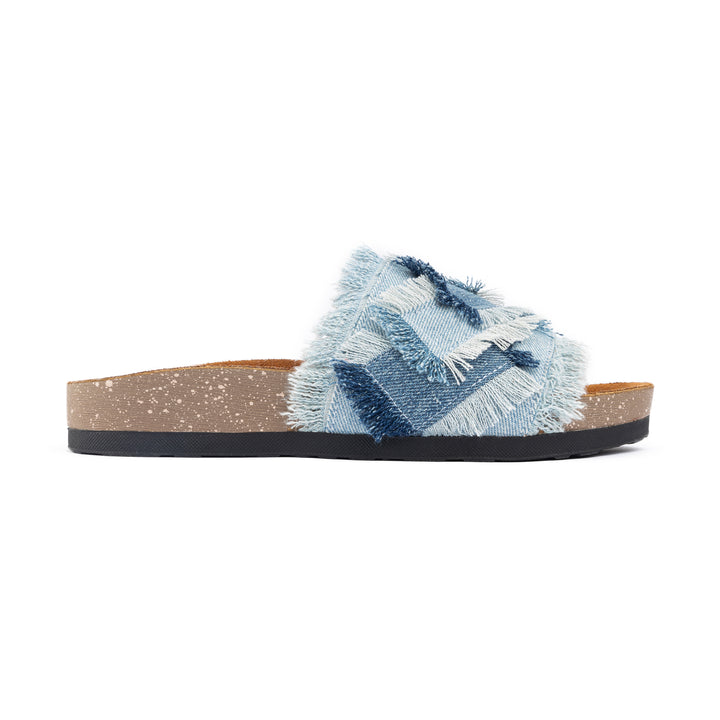 Frayed Denim Slides - Jeans