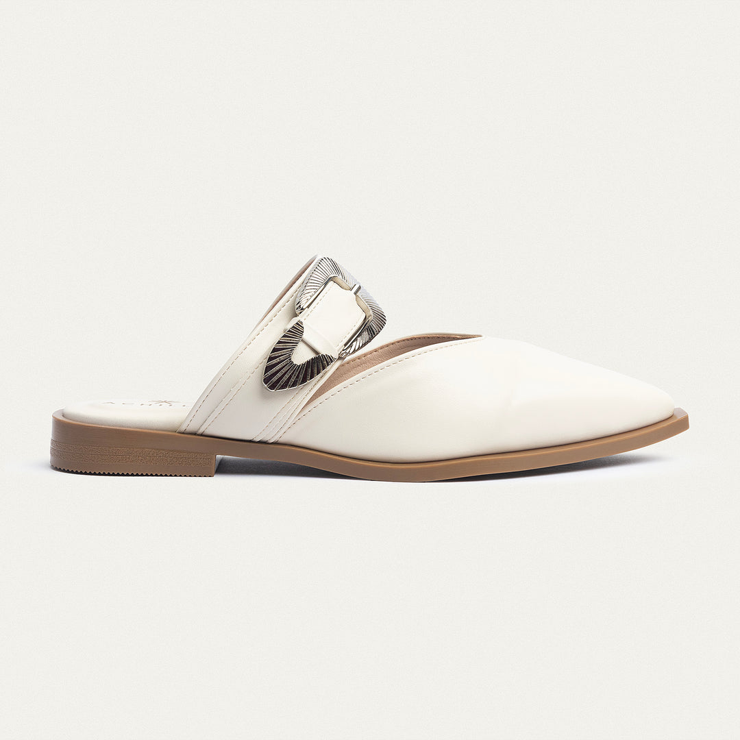 Achilles | Celeste buckle Mules - Beige