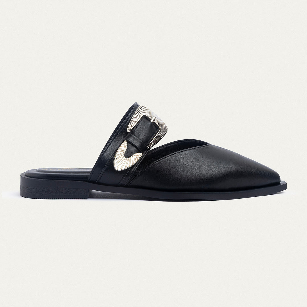 Achilles | Celeste buckle Mules - Black