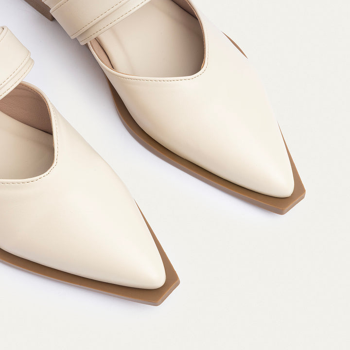Achilles | Celeste buckle Mules - Beige