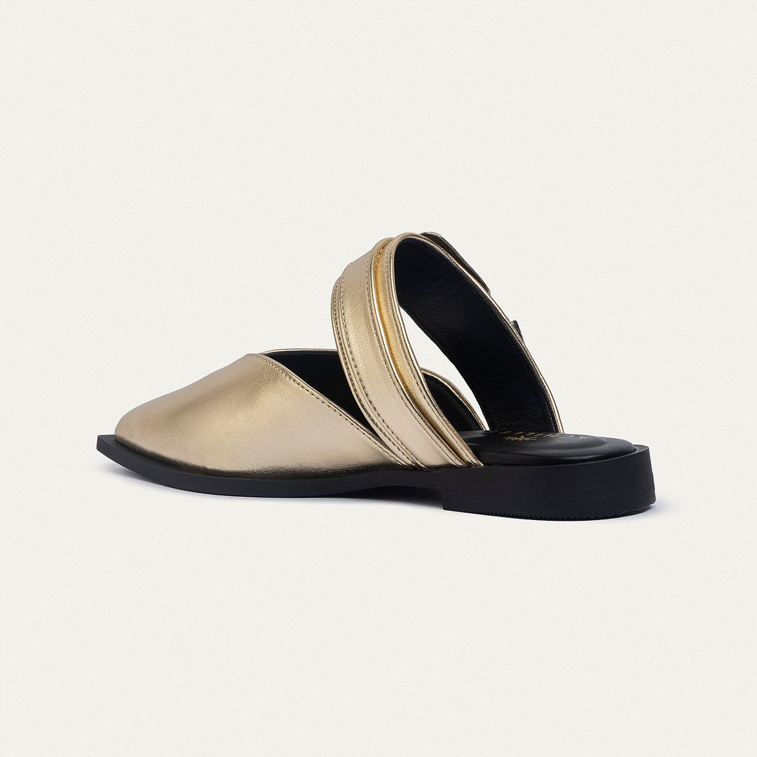 Achilles | Celeste buckle Mules - Gold