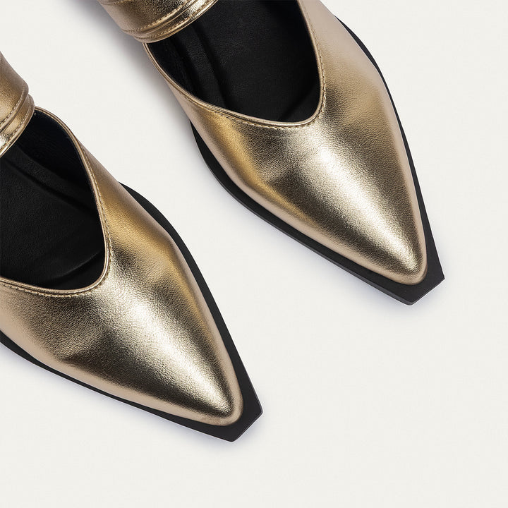Achilles | Celeste buckle Mules - Gold