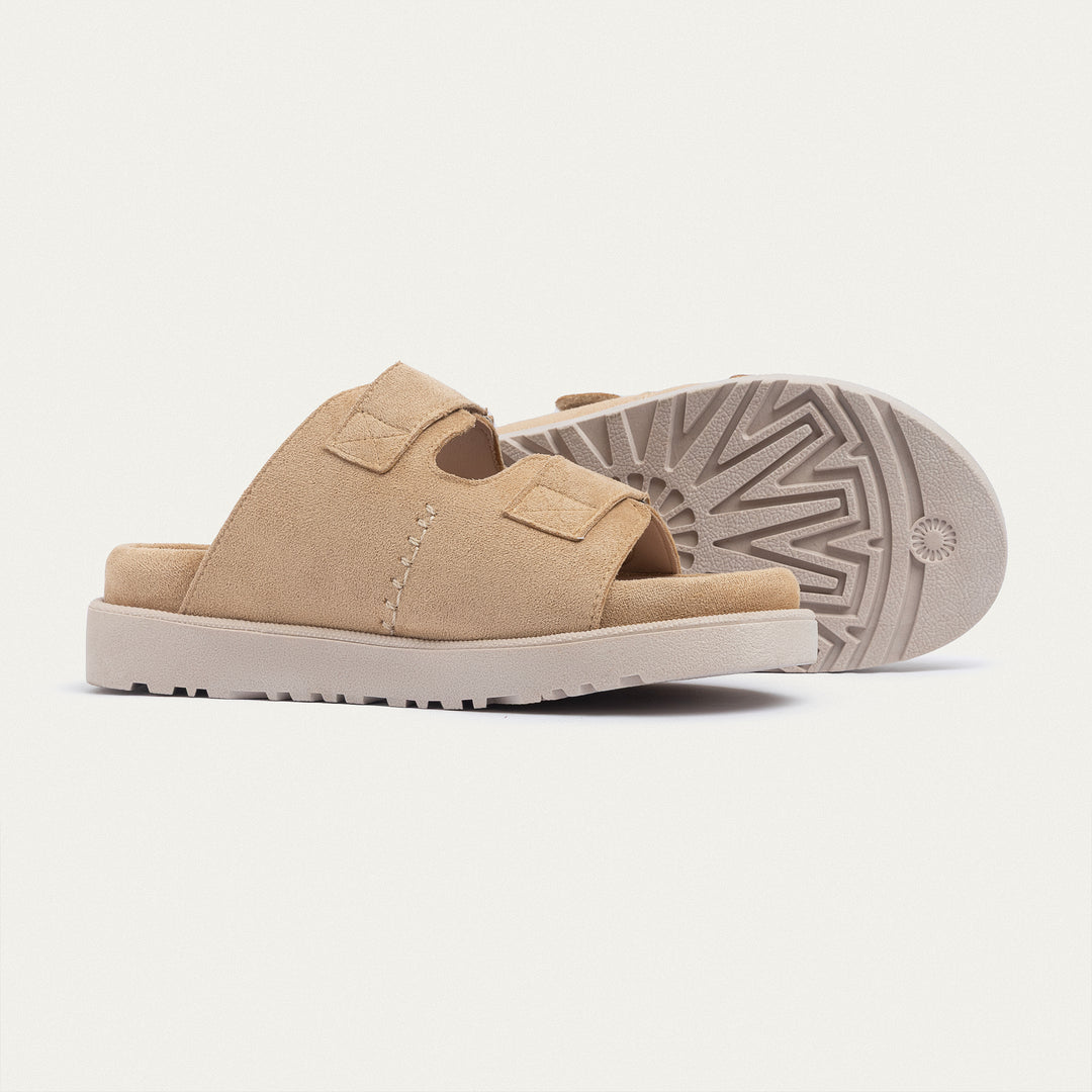 Achilles | CloudStep Double Hook & Loop Slides - Beige