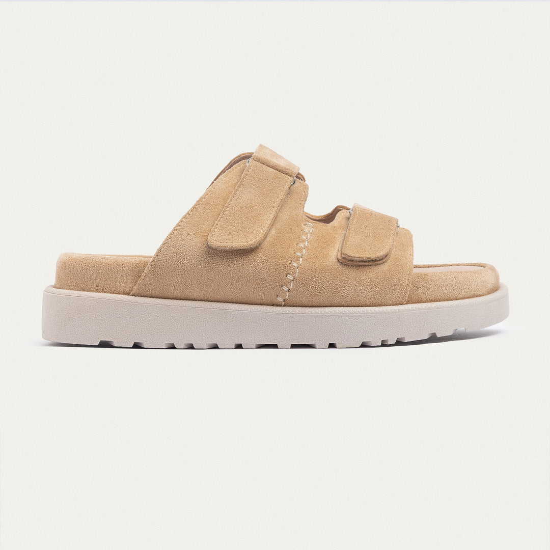 Achilles | CloudStep Double Hook & Loop Slides - Beige