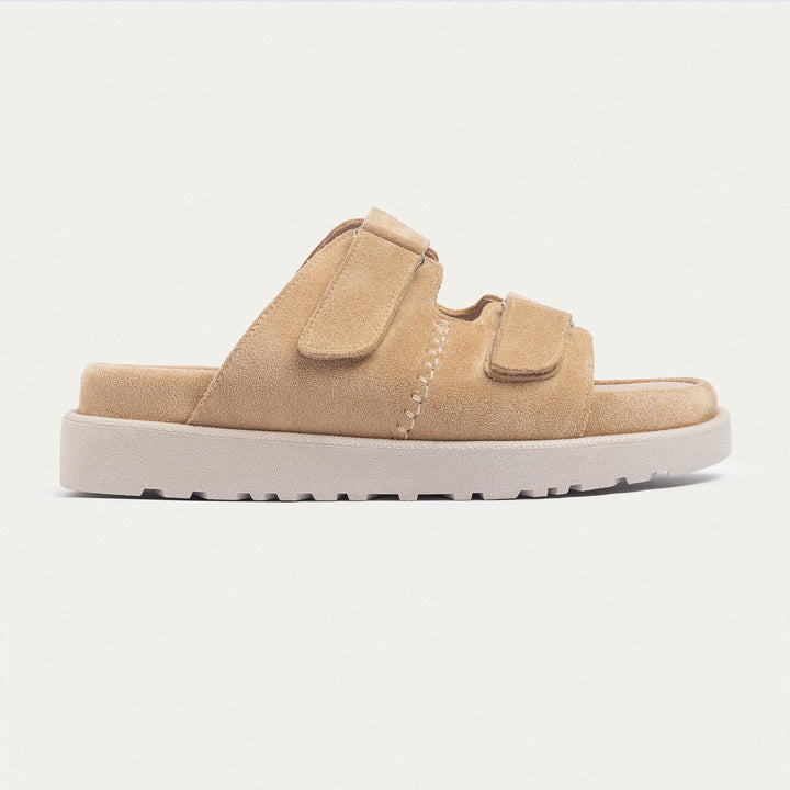 Achilles | CloudStep Double Hook & Loop Slides - Beige