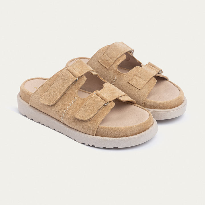 Achilles | CloudStep Double Hook & Loop Slides - Beige