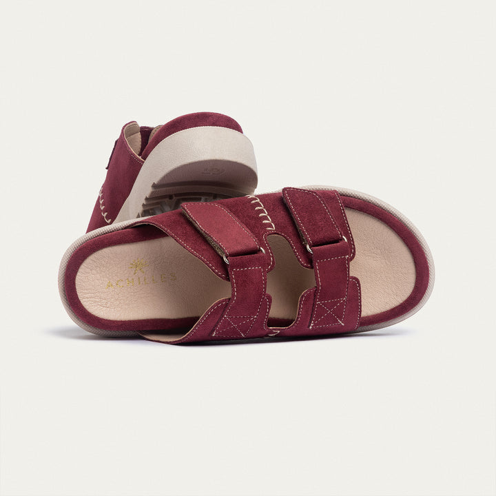 Achilles | CloudStep Double Hook & Loop Slides - Maroon