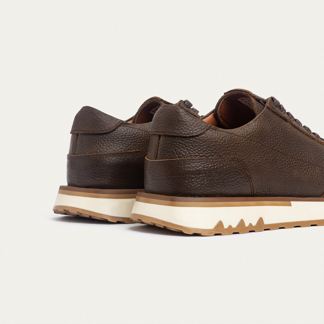 Achilles | Pro - Genuine Leather Sneakers - Textured Brown