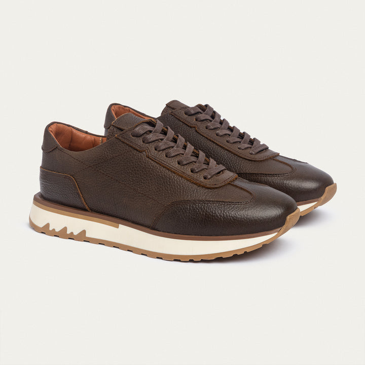 Achilles | Pro - Genuine Leather Sneakers - Textured Brown