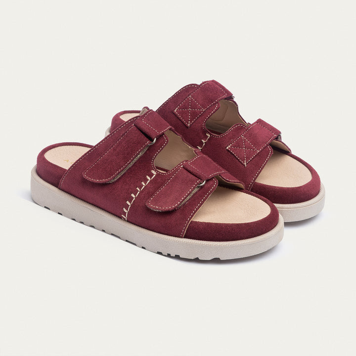 Achilles | CloudStep Double Hook & Loop Slides - Maroon