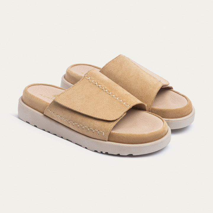 Achilles | CloudStep Stitch Slides - Beige