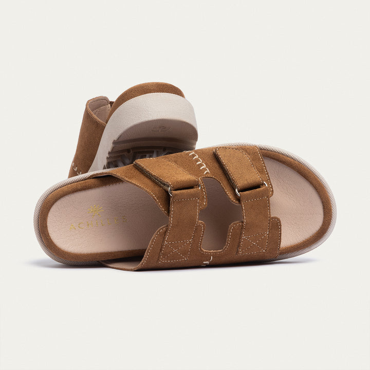 Achilles | CloudStep Double Hook & Loop Slides -  Cinnamon
