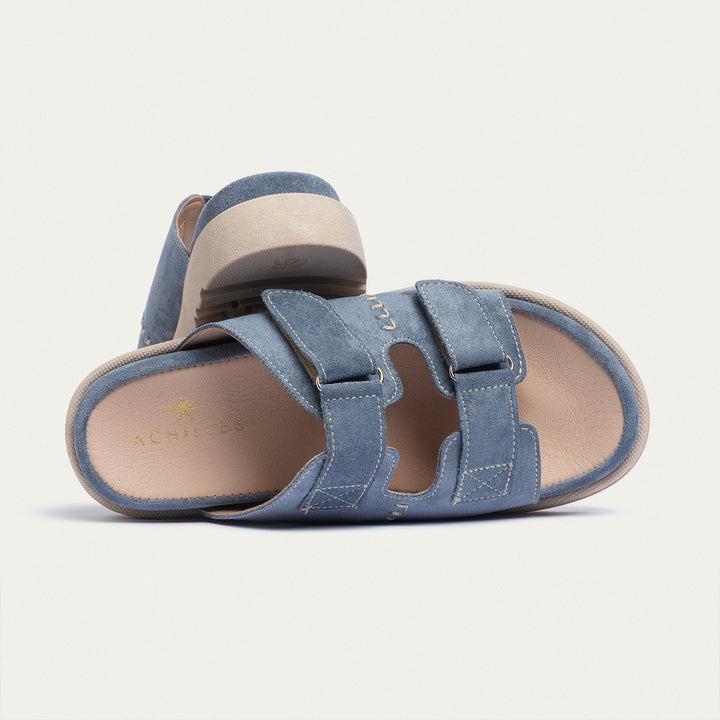 Achilles | CloudStep Double Hook & Loop Slides -  Chambray Blue