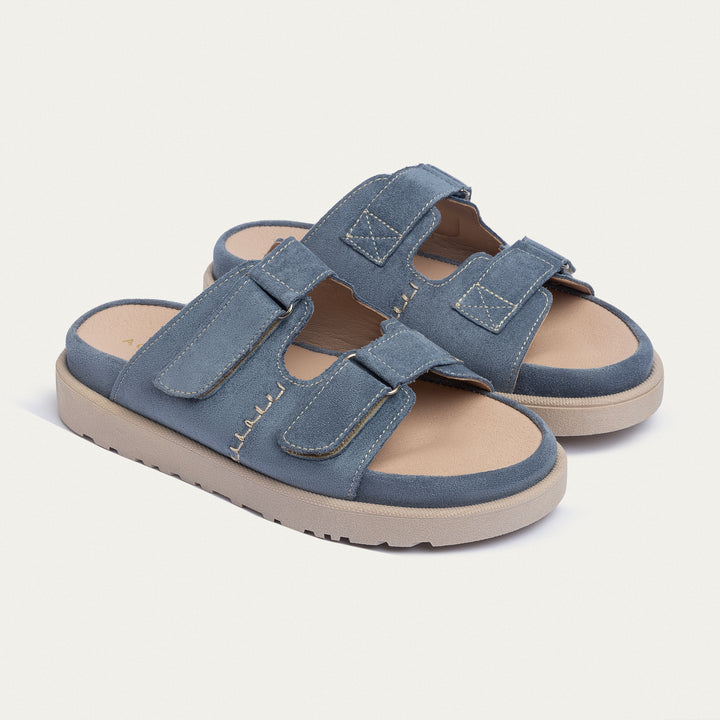 Achilles | CloudStep Double Hook & Loop Slides -  Chambray Blue