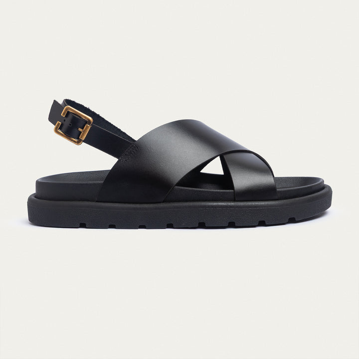 Achilles | The Urban Criss-Cross Buckle Sandal - Black