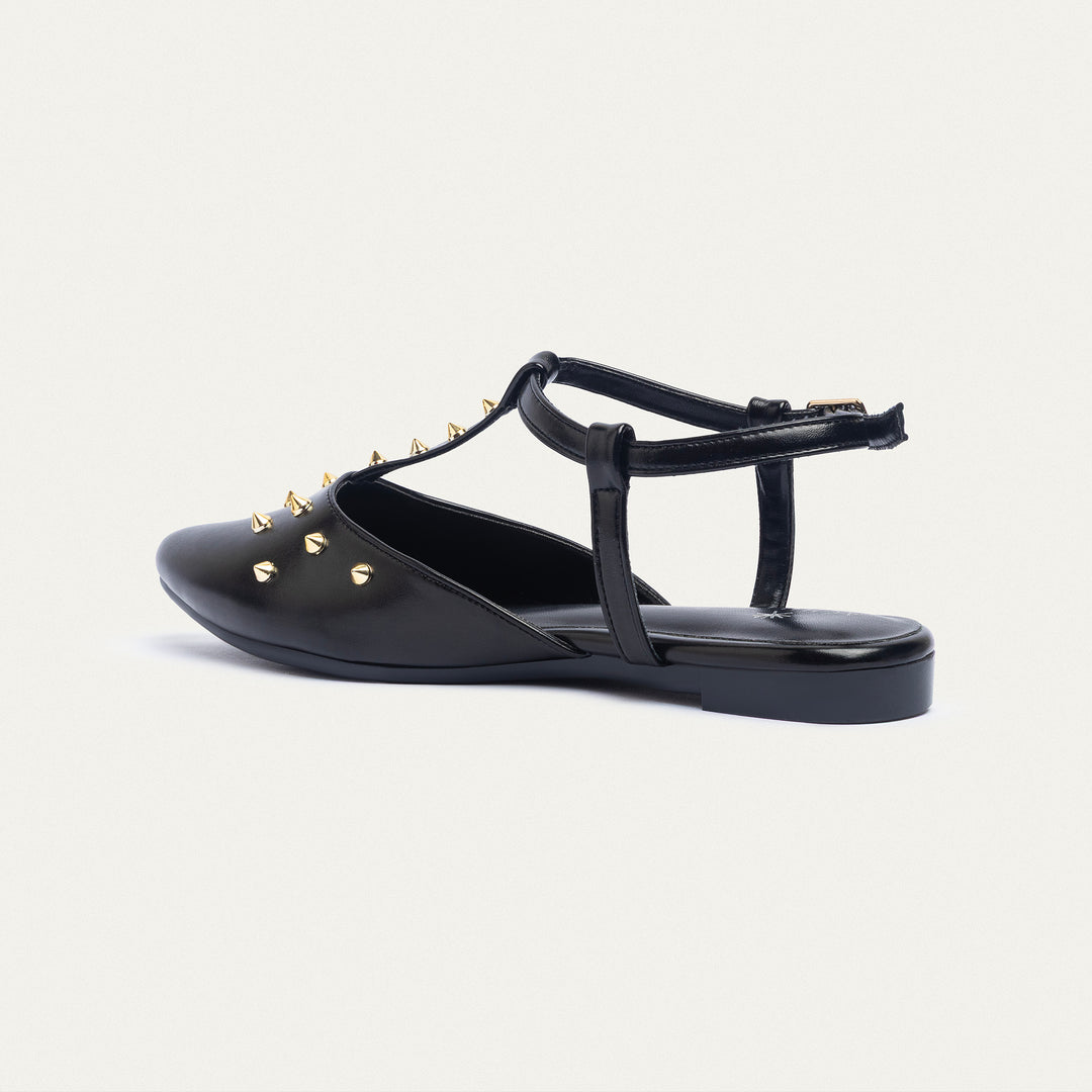 Achilles | Star Stud ankle strap sandals - Black