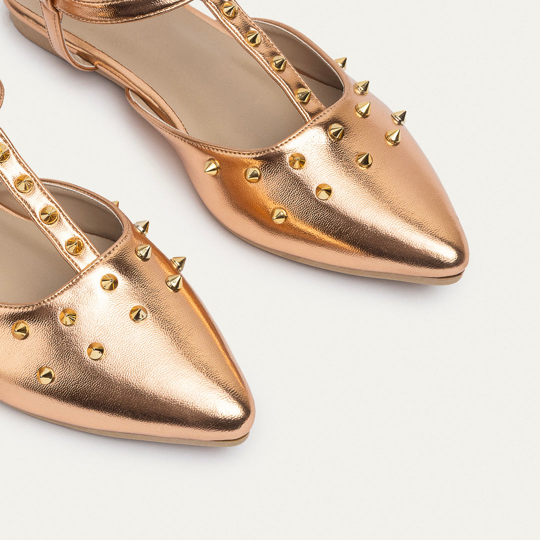 Achilles | Star Stud ankle strap sandals - Rose Gold
