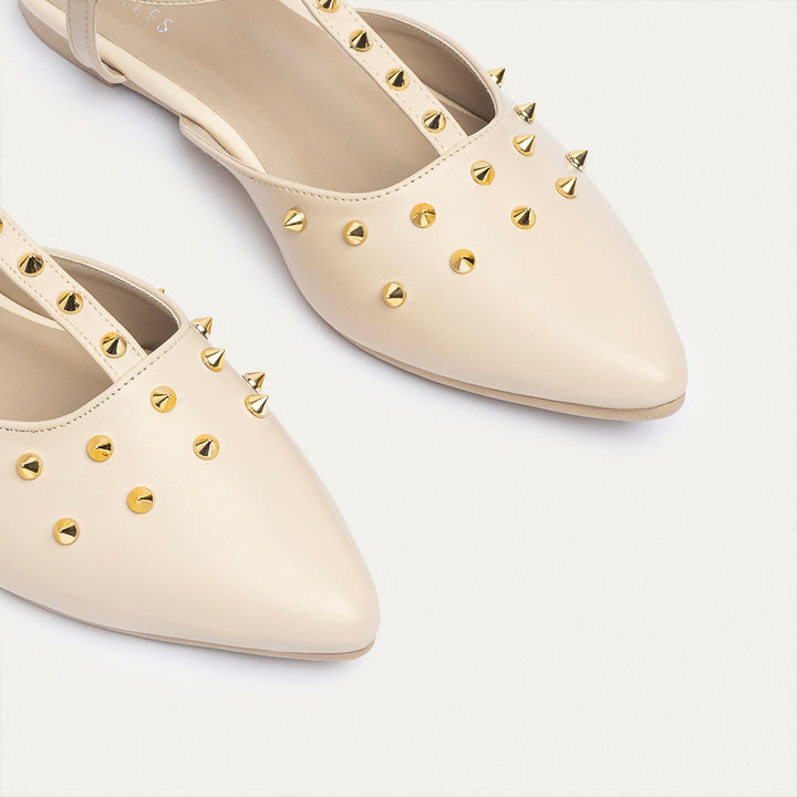 Achilles | Star Stud ankle strap sandals - Beige