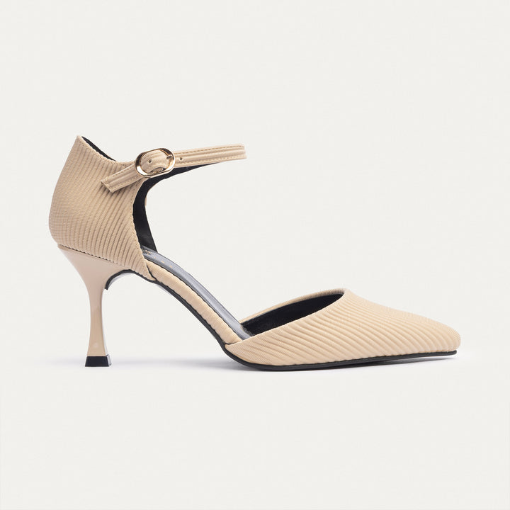 Achilles| Liana Patent Pointed Heels - Ripped Beige