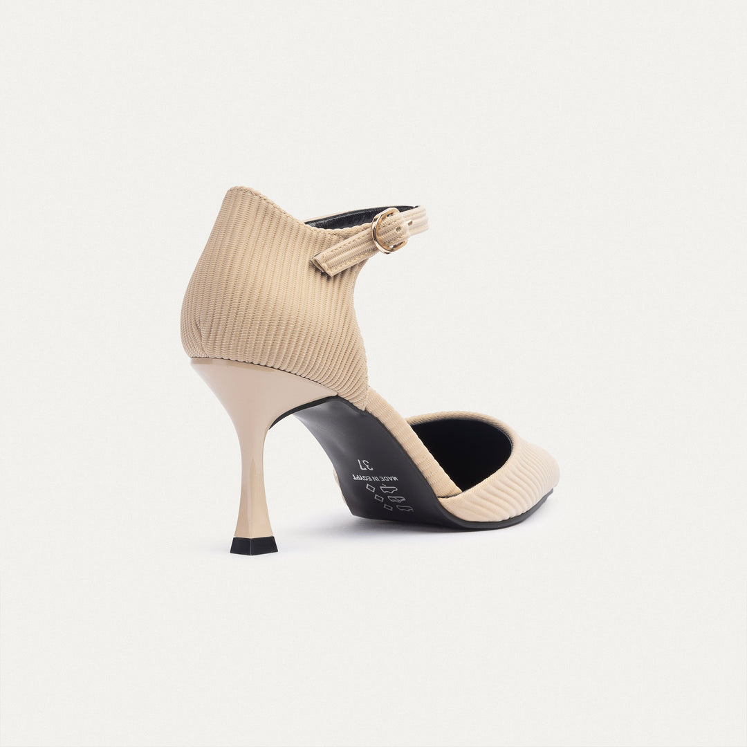 Achilles| Liana Patent Pointed Heels - Ripped Beige
