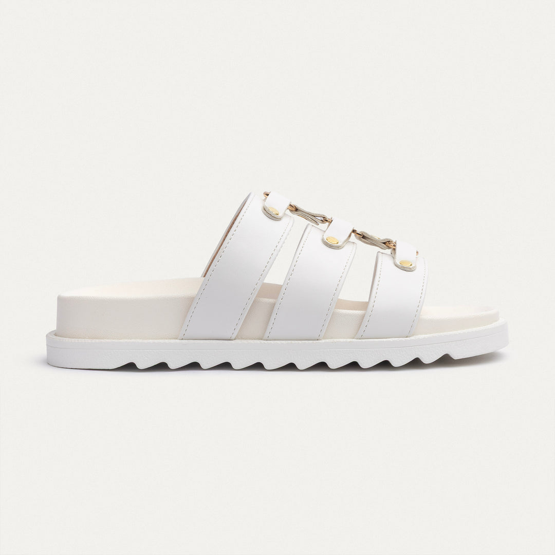 Achilles | Athena Buckle Slides - White