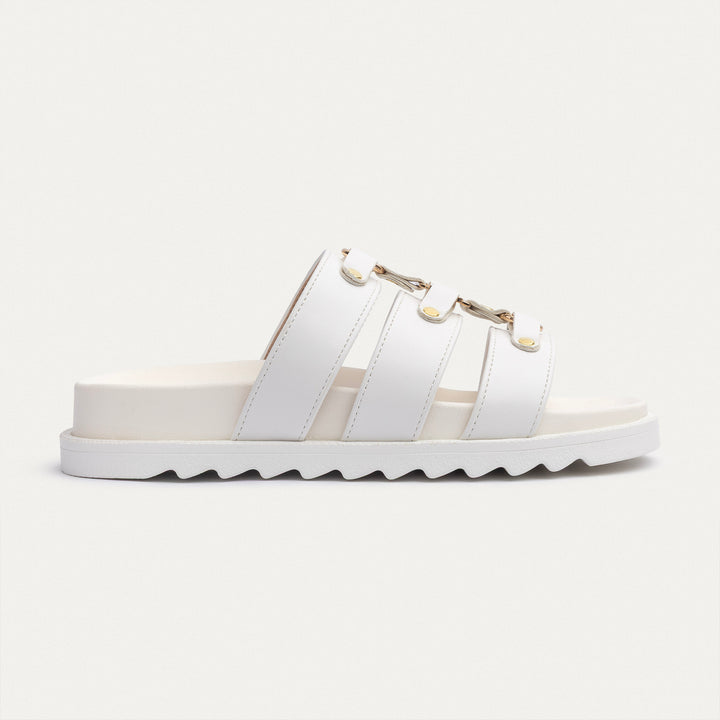 Achilles | Athena Buckle Slides - White