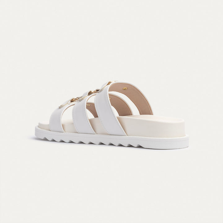 Achilles | Athena Buckle Slides - White