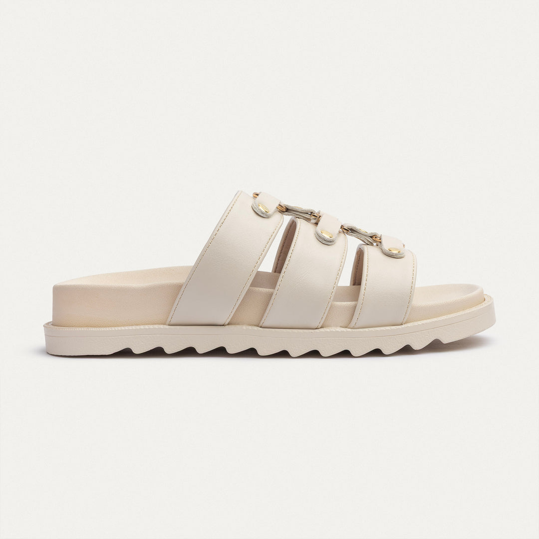 Achilles | Athena Buckle Slides - Beige
