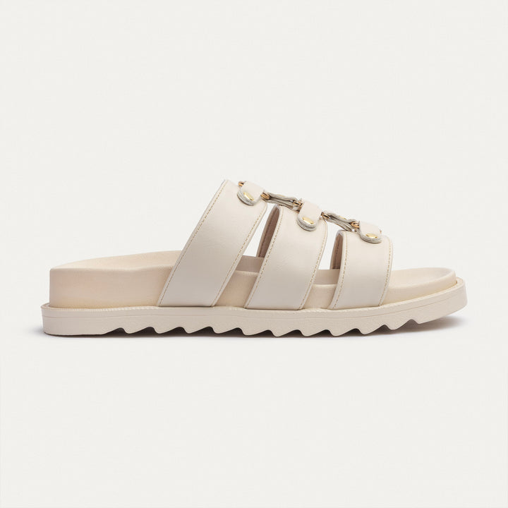 Achilles | Athena Buckle Slides - Beige
