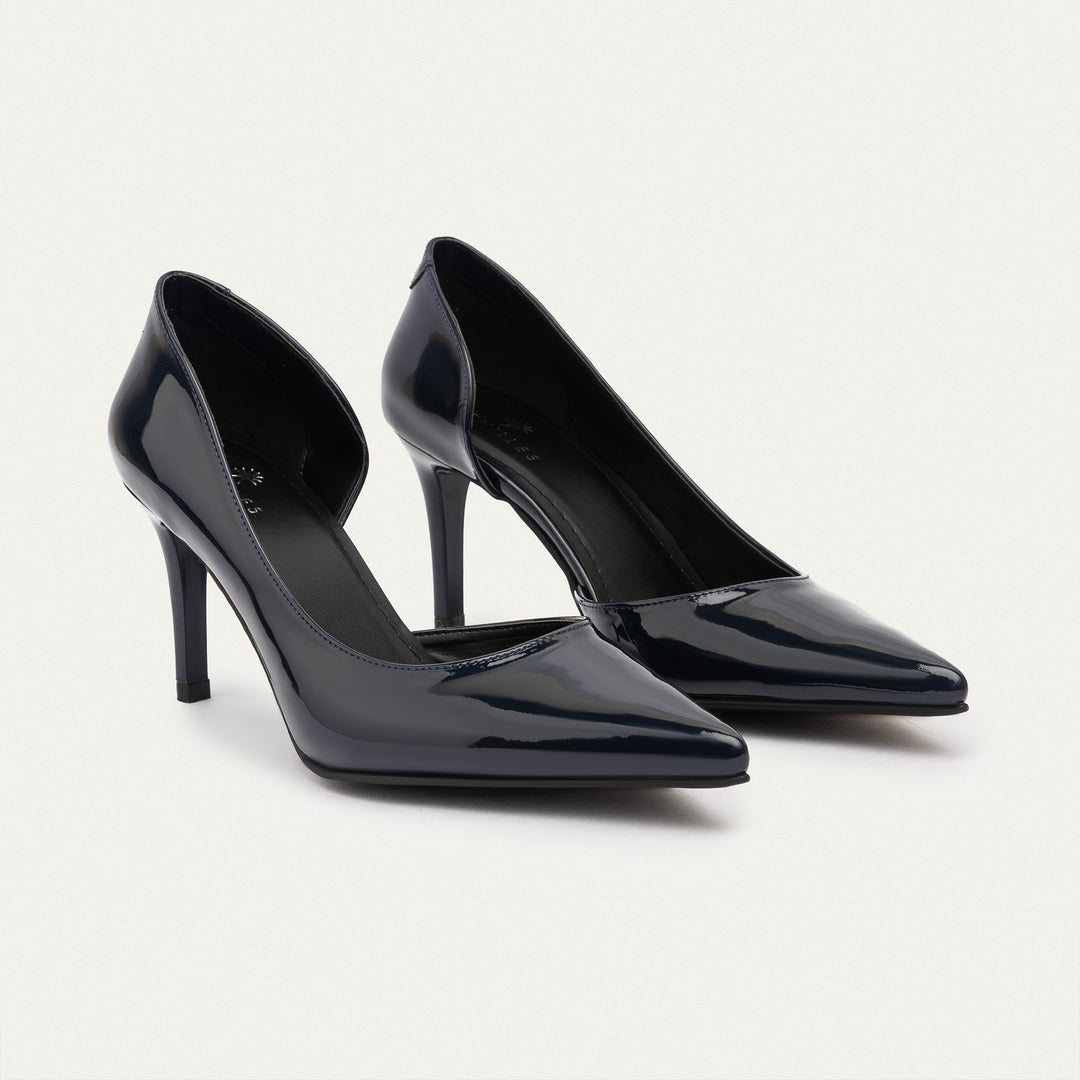 Achilles| Cut-Out Stiletto Heels - Navy Blue