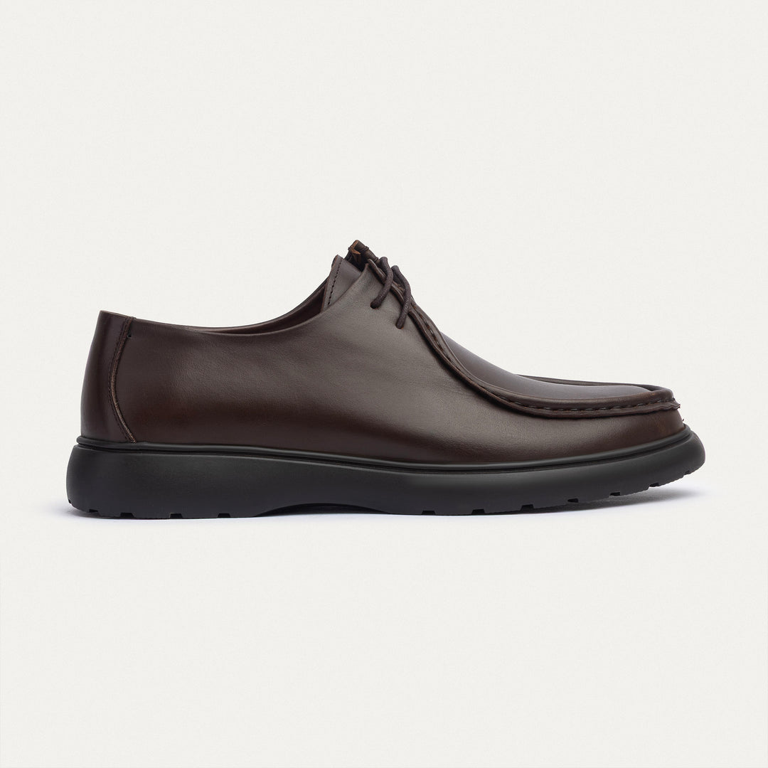 Achilles| Contour Comfort Moc-Toe Lace-Up Shoe - Leather Brown
