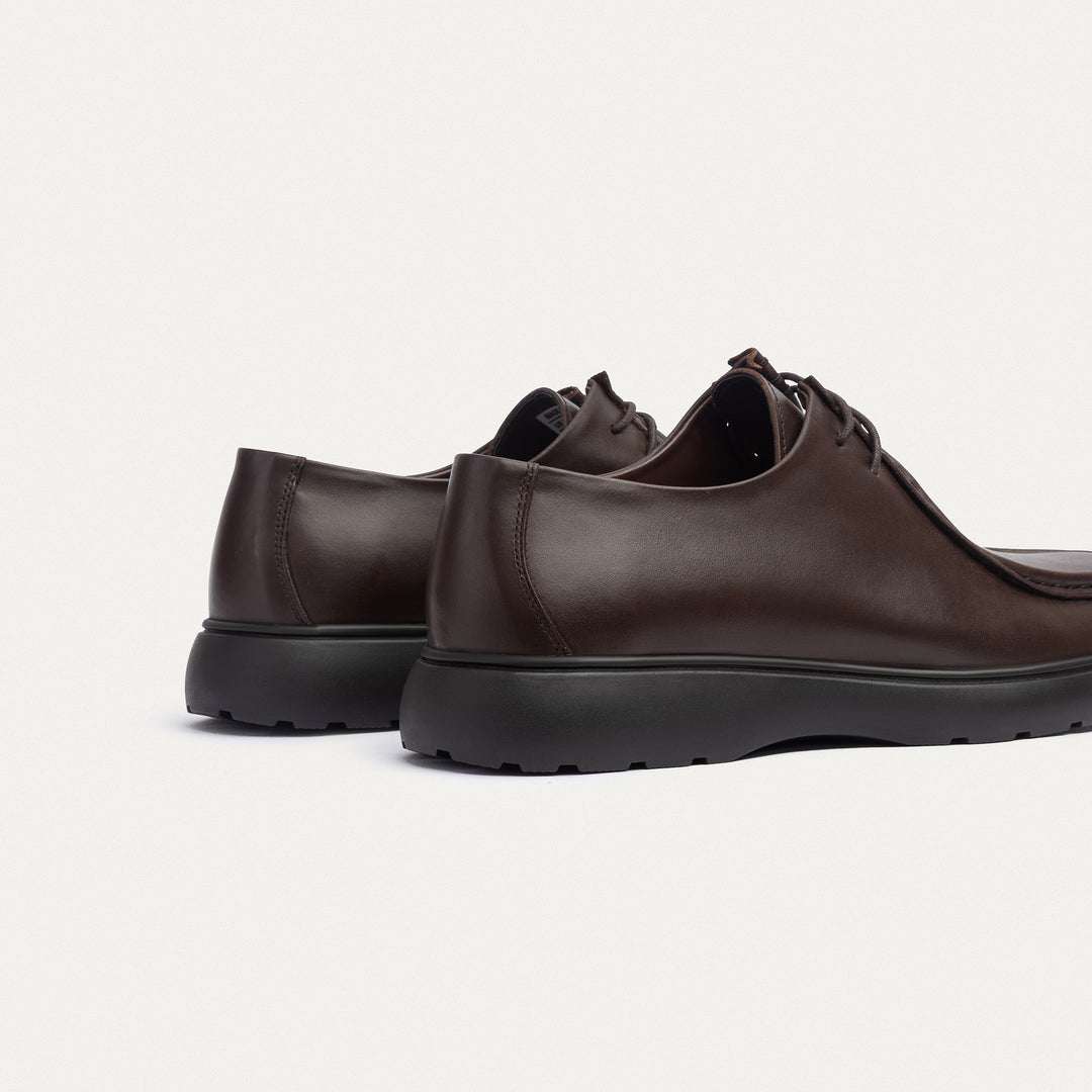 Achilles| Contour Comfort Moc-Toe Lace-Up Shoe - Leather Brown