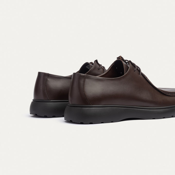Achilles| Contour Comfort Moc-Toe Lace-Up Shoe - Leather Brown