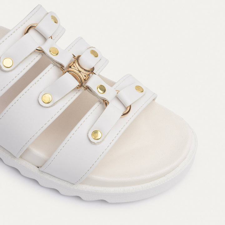 Achilles | Athena Buckle Slides - White