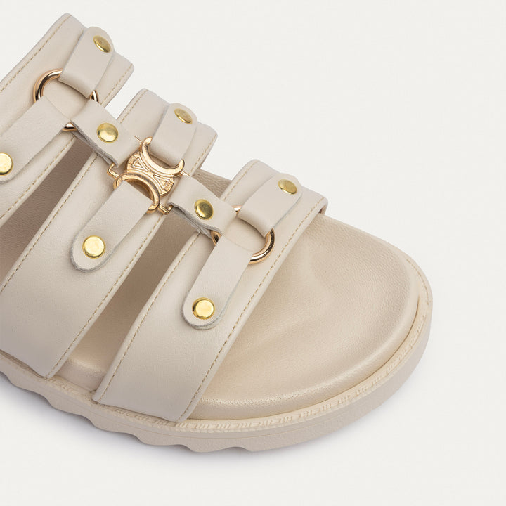 Achilles | Athena Buckle Slides - Beige
