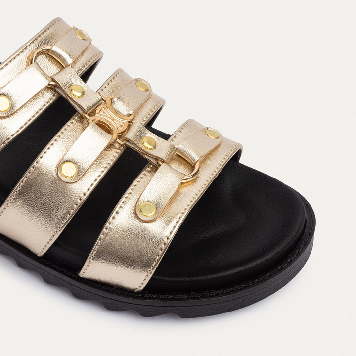 Achilles | Athena Buckle Slides - Gold