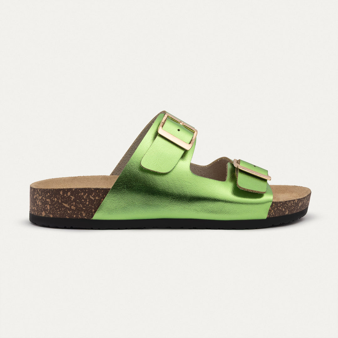 Achilles | Luxe Twin Buckle Slides – Green ( Limited Edition )
