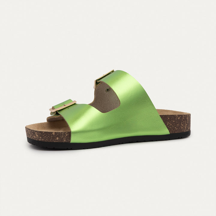Achilles | Luxe Twin Buckle Slides – Green ( Limited Edition )