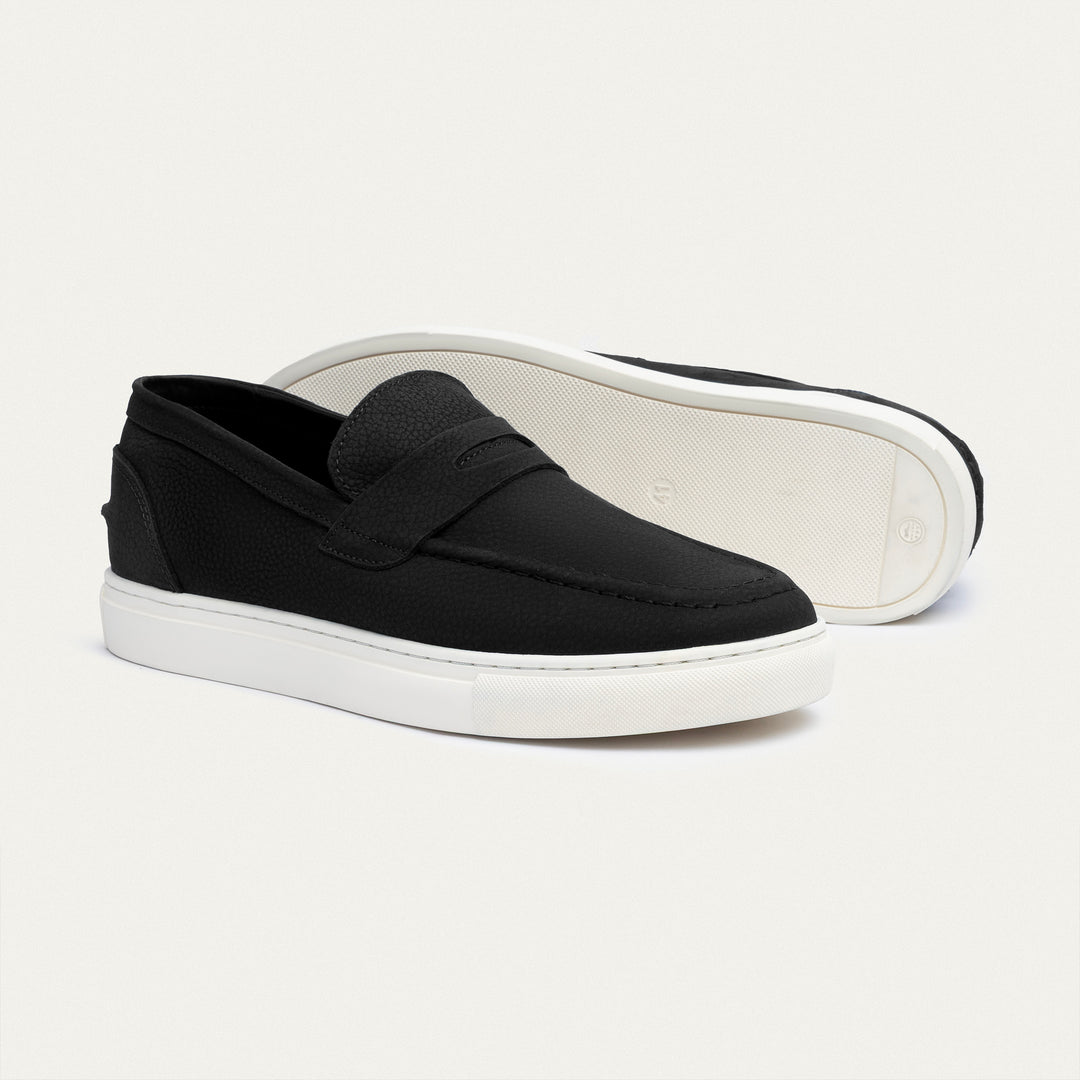 Achilles | The Urban Luxe Slip-On Loafers - Textured Black