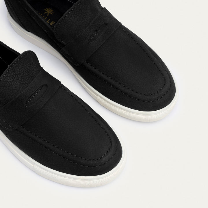 Achilles | The Urban Luxe Slip-On Loafers - Textured Black