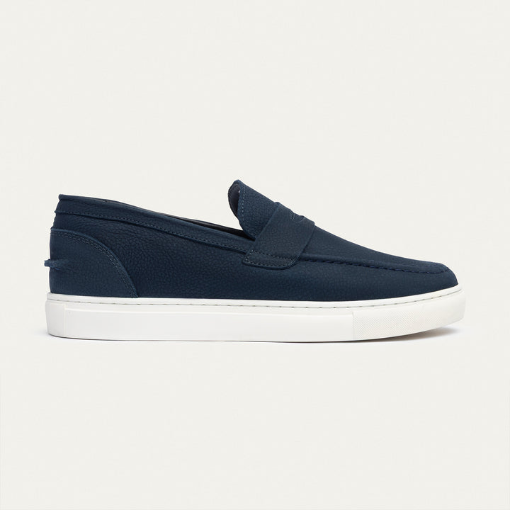 Achilles | The Urban Luxe Slip-On Loafers - Textured Navy Blue