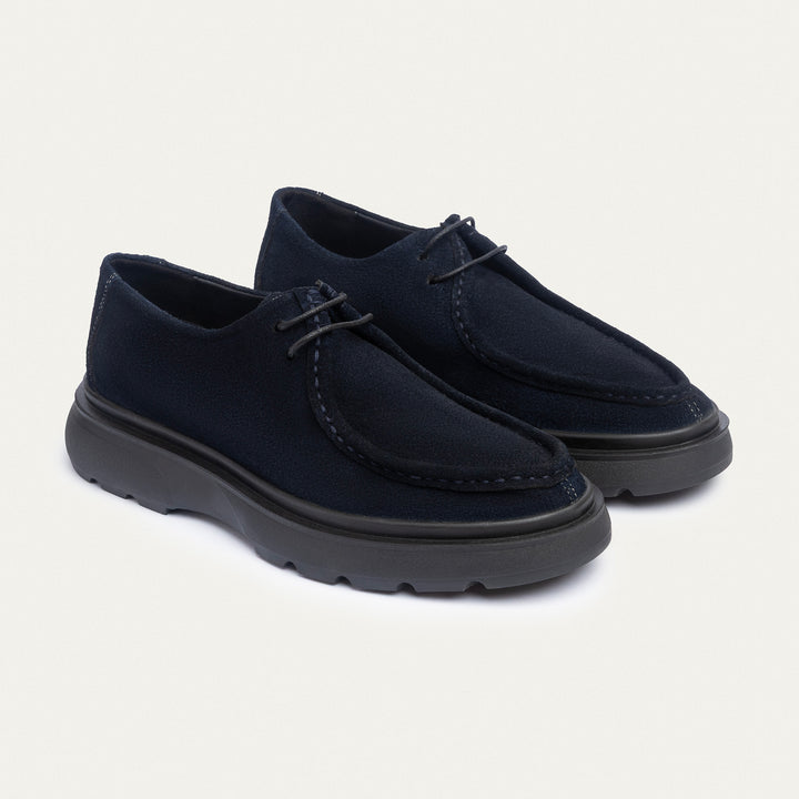 Achilles| Contour Comfort Moc-Toe Lace-Up Shoe - NavyBlue
