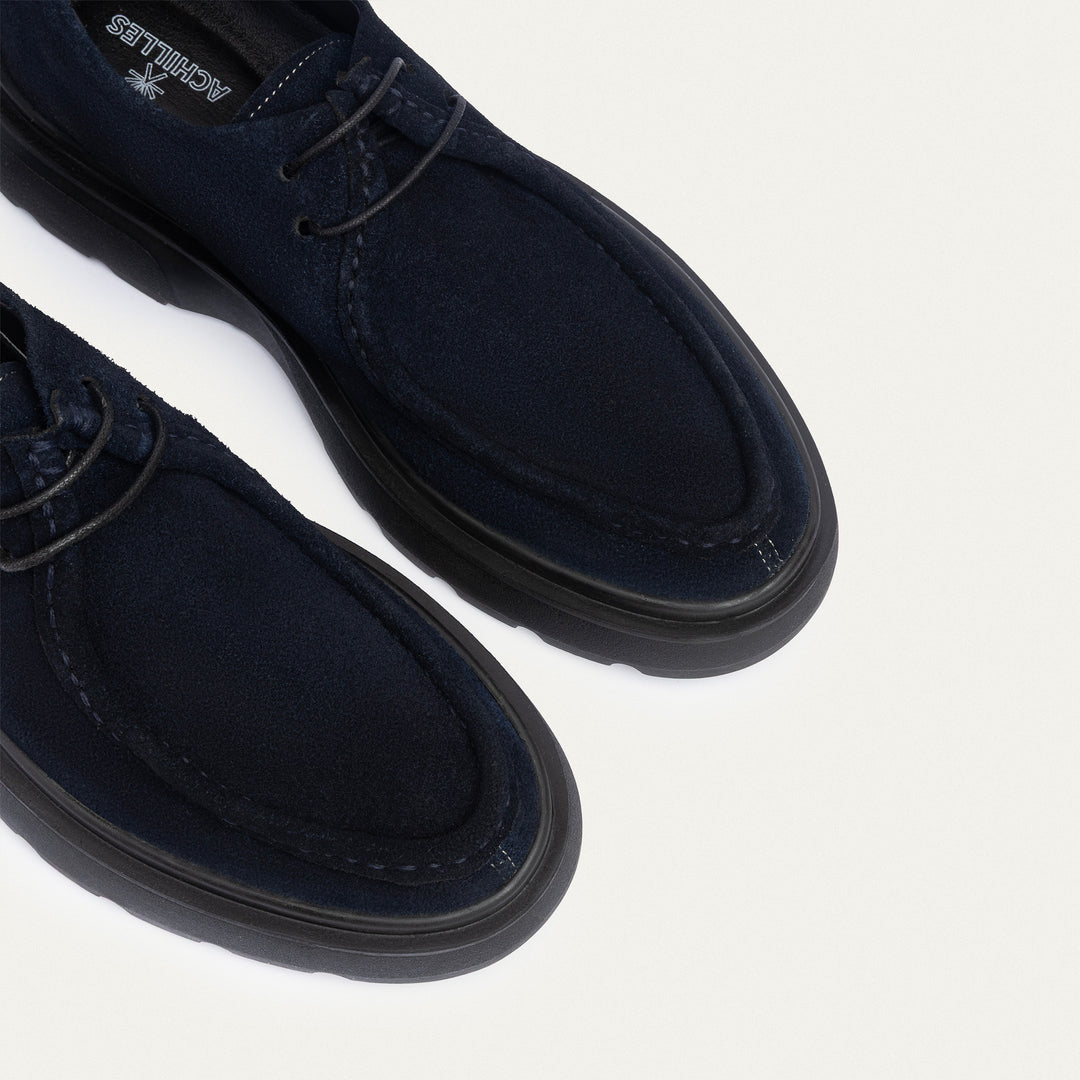 Achilles| Contour Comfort Moc-Toe Lace-Up Shoe - NavyBlue