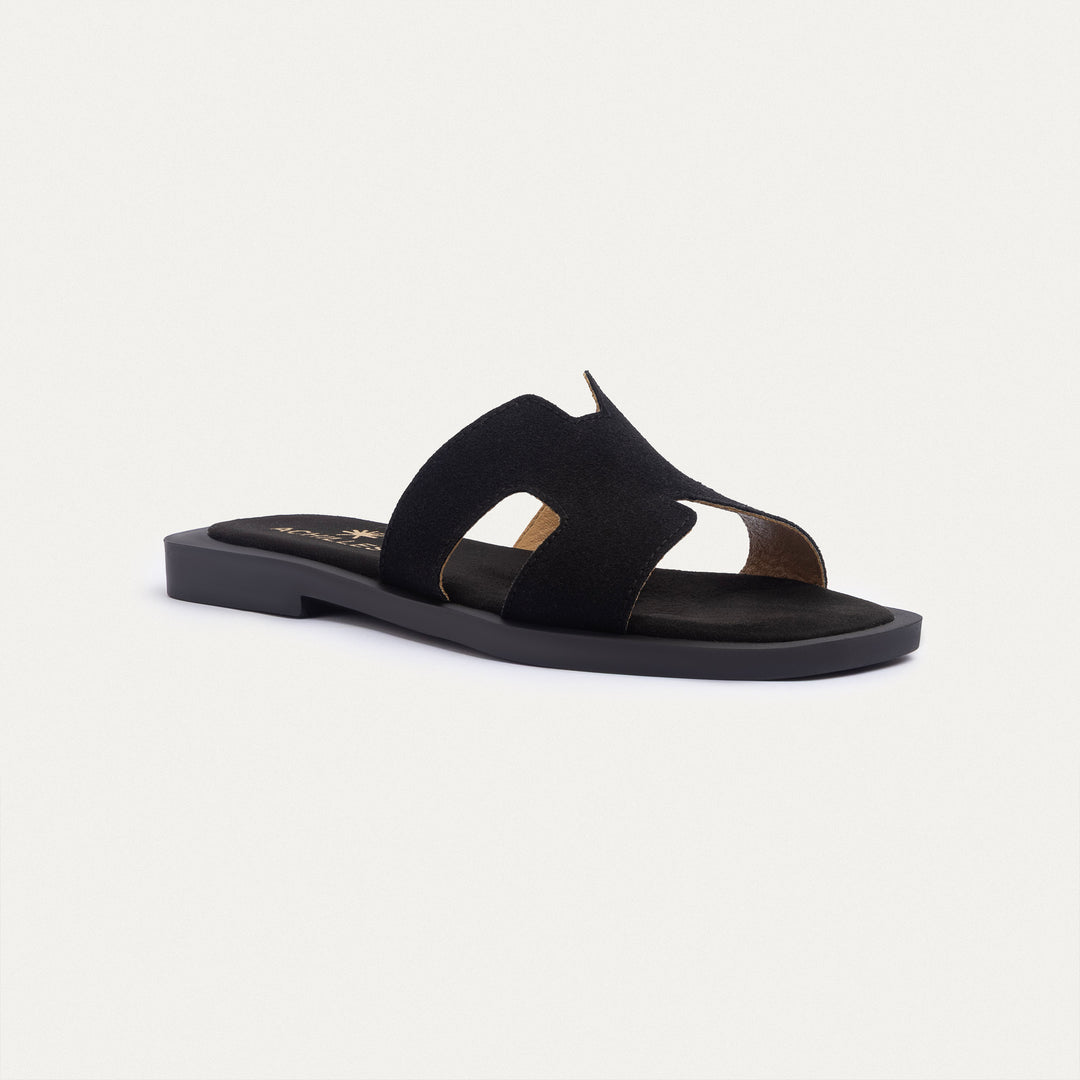Achilles | Liana Flat Slides -Black